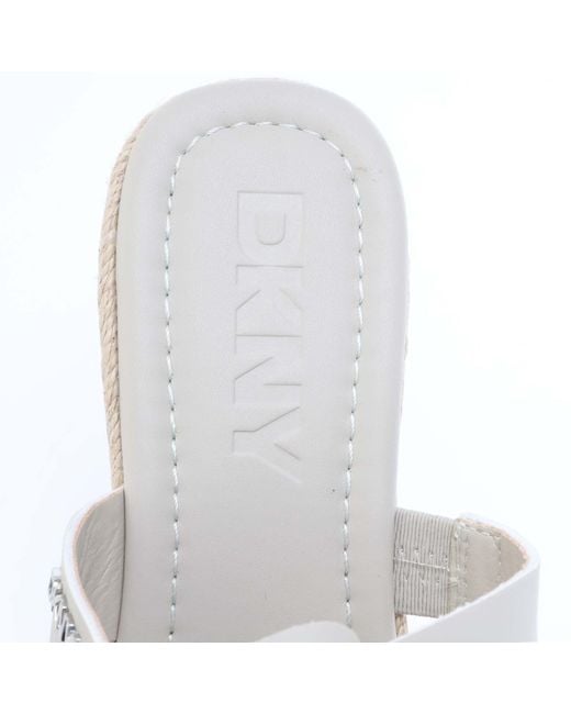 DKNY White Cintera Wedge Sandals