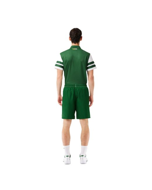 Lacoste Black Logo Stripe Tennis Shorts for men