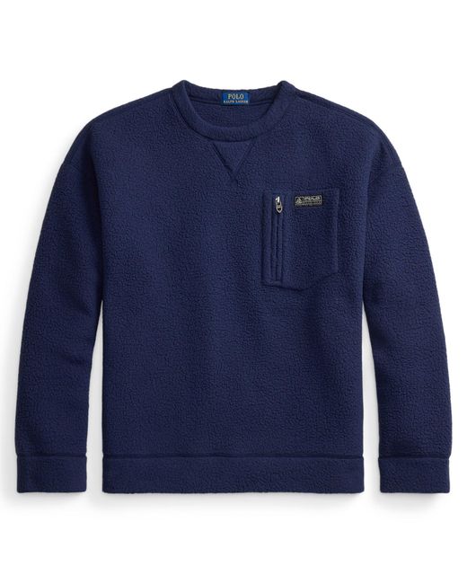 Polo Ralph Lauren Blue Fleece Check Overshirt for men