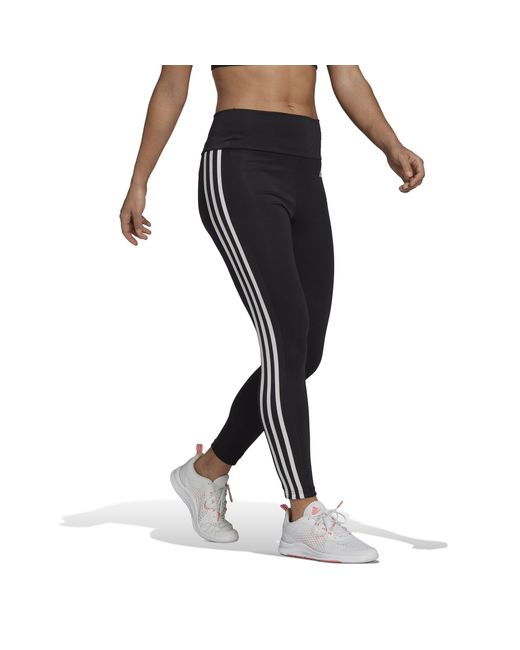 Adidas Black Designed To Move High-Rise 3-Stripes 7/8 Sport Tig