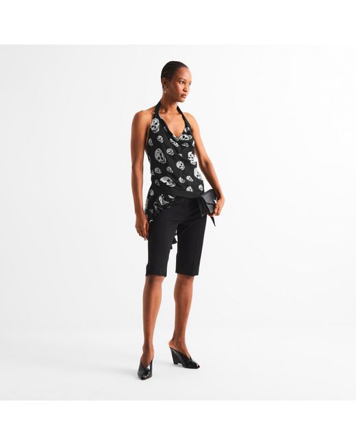 McQueen Black Alex Halter Skull Pr Ld63