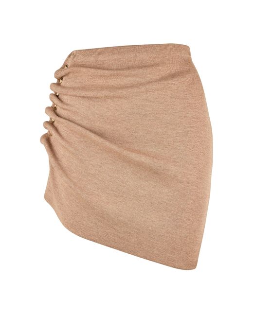 Rabanne Brown Button Mini Skirt
