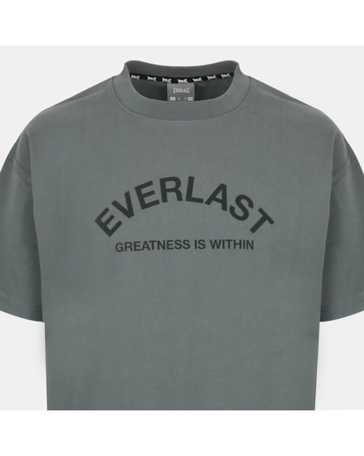 Everlast Gray Flocked Cotton Short Sleeve Crew Neck T-Shirt for men