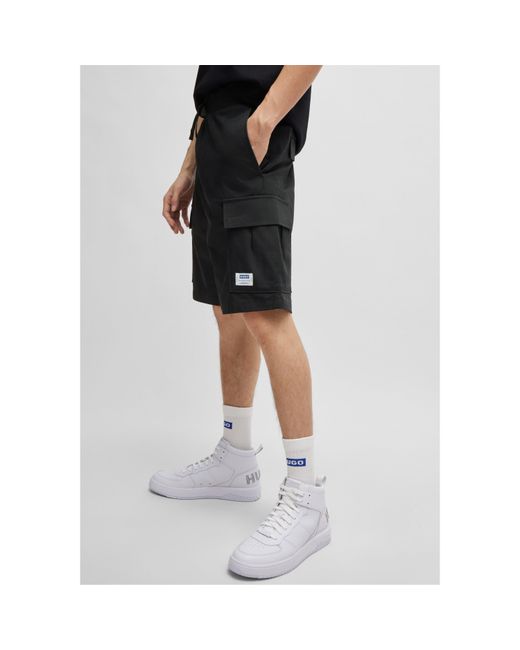 HUGO Black Giulio242 Straight Leg Trousers for men