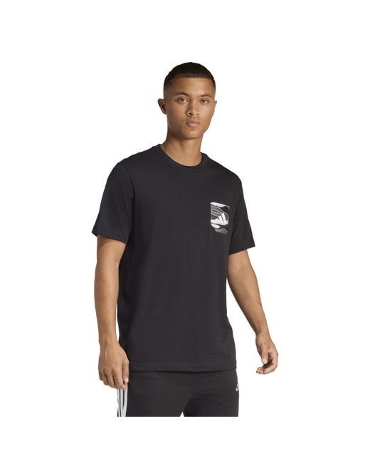 Adidas Black Graphic Logo T-Shirt for men