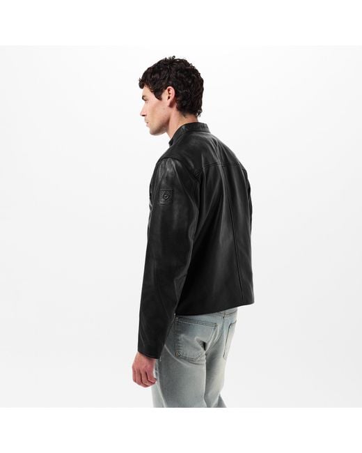 Belstaff Black Track Racer Leather Tailored Fit Jacket for men