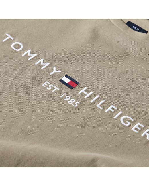 Tommy Hilfiger Gray Logo Crew Neck T Shirt for men