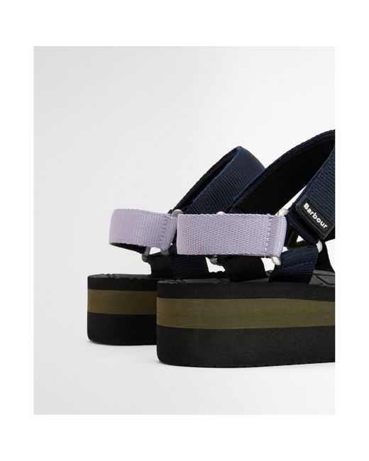 Barbour Black Mila Flatform Sandals