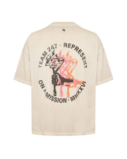 REPRESENT 247 Natural Short Sleeve Performance Gym Top for men