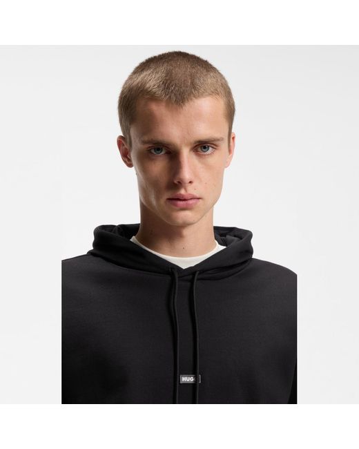HUGO Black Logo Label Hoodie for men