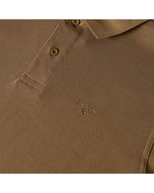 Barbour Brown Essentials Long Sleeve Polo Shirt for men