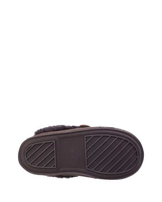 Cotswold Brown Lechlade Sheepskin Mule Slipper