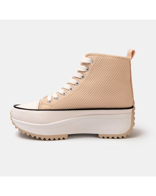 Firetrap Natural Platform Hi Top Ladies Trainers