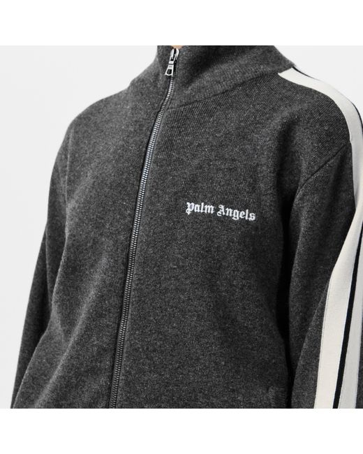 Palm Angels Gray Knitted Tracksuit Top