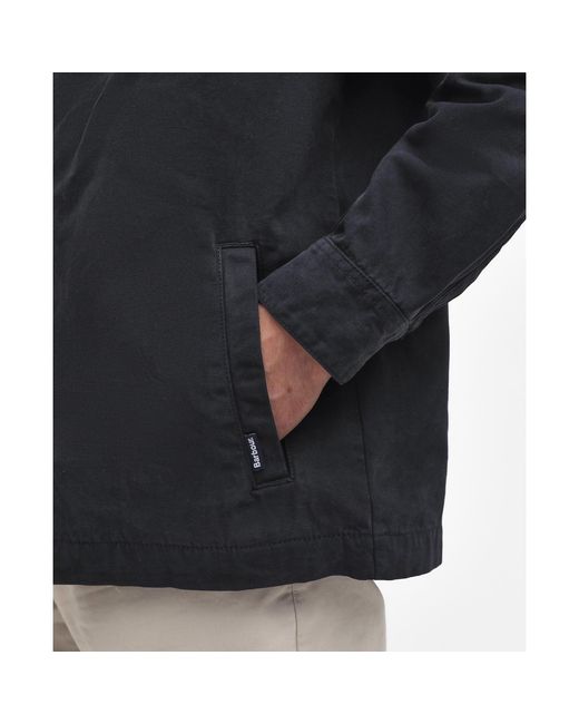 Barbour Blue Washed Cotton Long Sleeve Overshirt for men