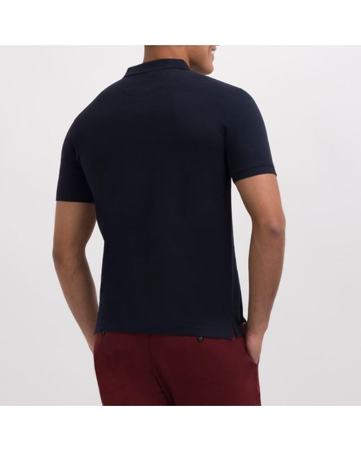 Eden Park Blue Stretch Pima Cotton Polo for men