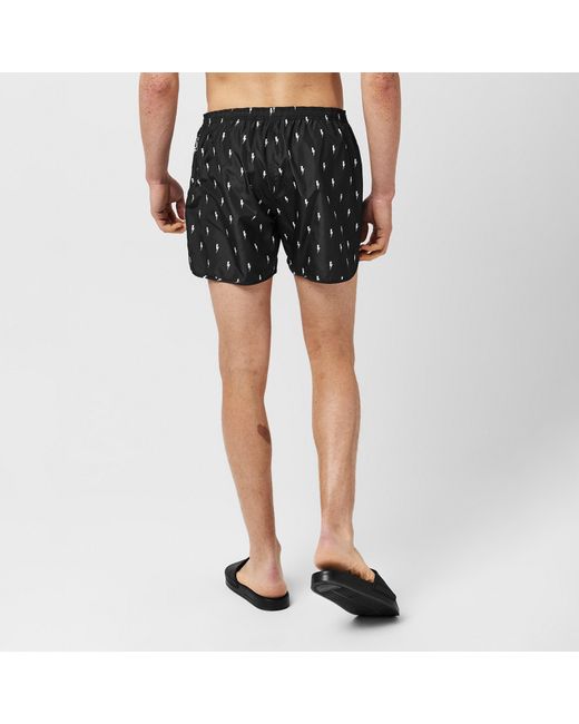 Neil Barrett Black Micro Bolt Shorts for men