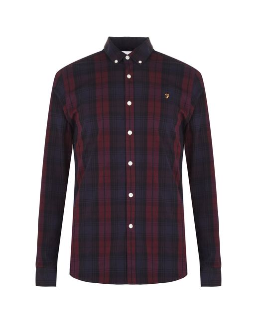 Farah Blue Brewer Checked Shirt for men