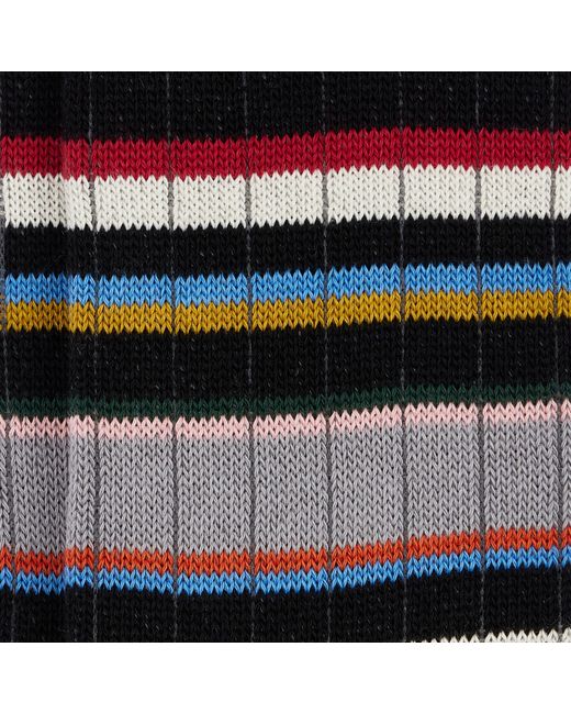 Paul Smith Blue Kieran Signature Stripe Crew Sock for men