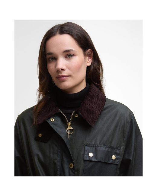 Barbour Black Milda Waxed Trench Belted Wax Jacket
