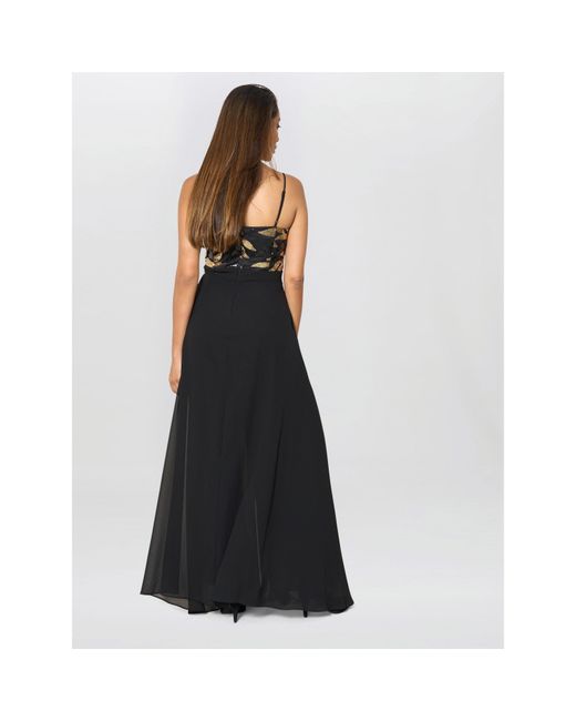 Gina Bacconi Black Fannie And Chiffon Jumpsuit