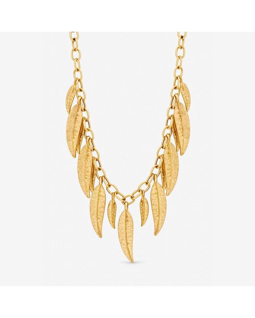 Mood Metallic Plated Leaf Necklace