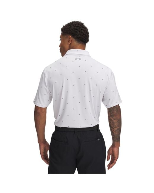 Under Armour White Printed Short-Sleeve Performance Polo Shirt for men