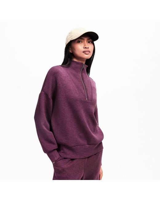 Varley Purple Hawley Half Zip Sweatshirt