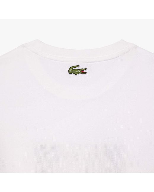 Lacoste White Crocodelle Printed Piqué T-Shirt