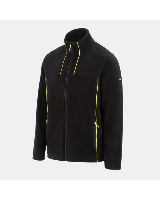 Dunlop Black Micro Fleece Hi-Vis Long Sleeve Softshell Jacket for men