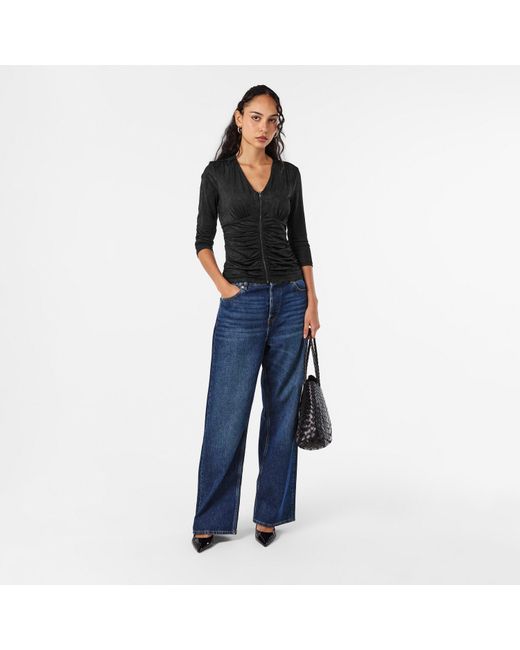 DKNY Black Long-Sleeve Zip T-Shirt