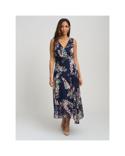 Gina Bacconi Blue India Chiffon Print Dress