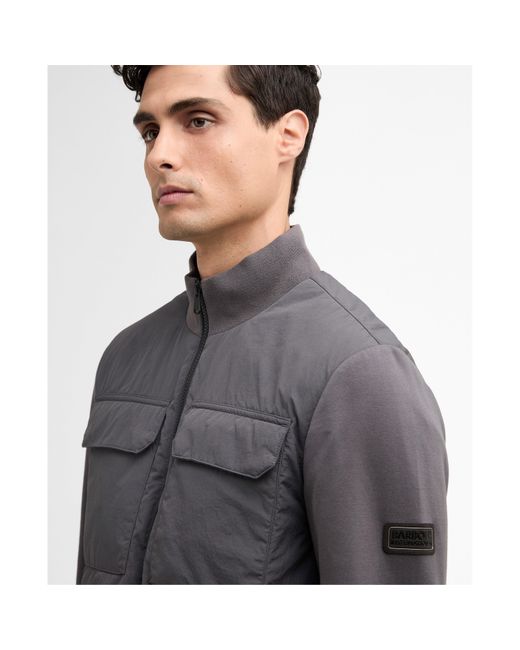 Barbour Gray Ethan Quilted Sweatshirt for men