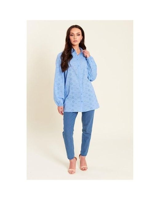 Be You Blue Broderie Shirt