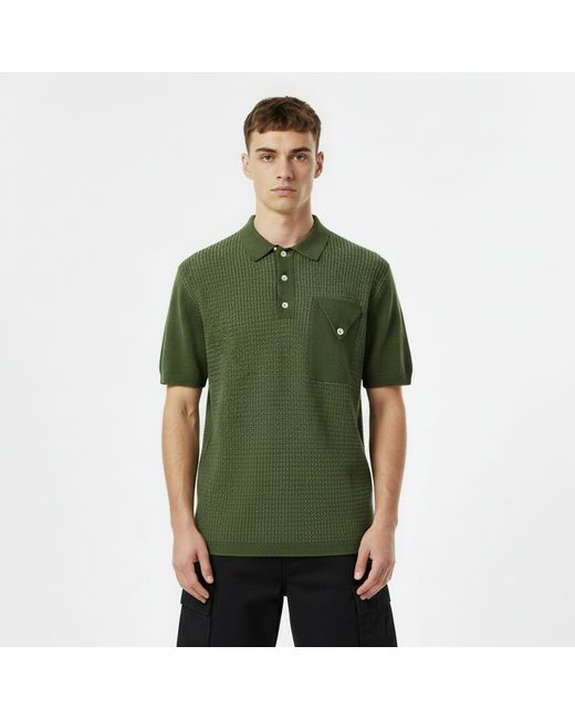 Pretty Green Green Roxy Knitted Short-Sleeve Polo Shirt for men