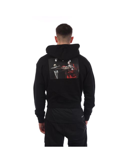 Off-White c/o Virgil Abloh Black Caravaggio Paint Over Hoodie for men