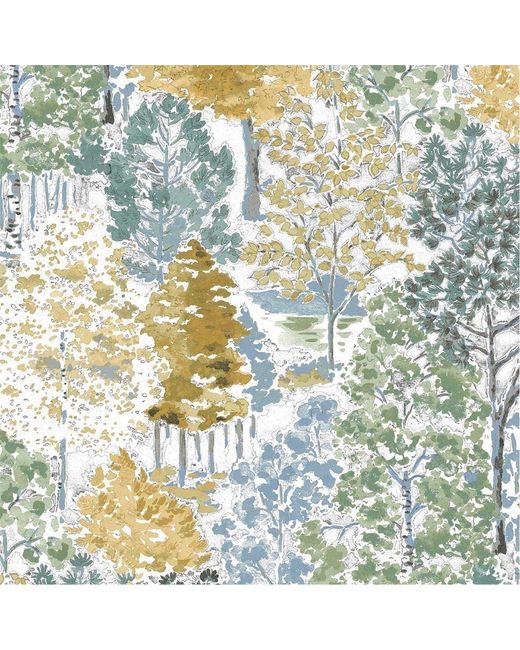 Laura Ashley Blue Bernwood Wallpaper