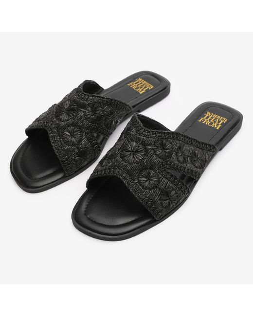 Where's That From Black Where's Sliders Flat Sandals