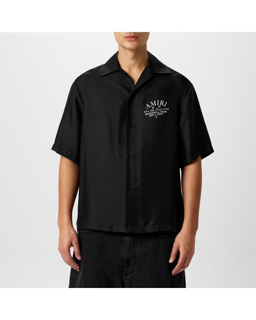 Amiri Black Silk Art District Shirt for men