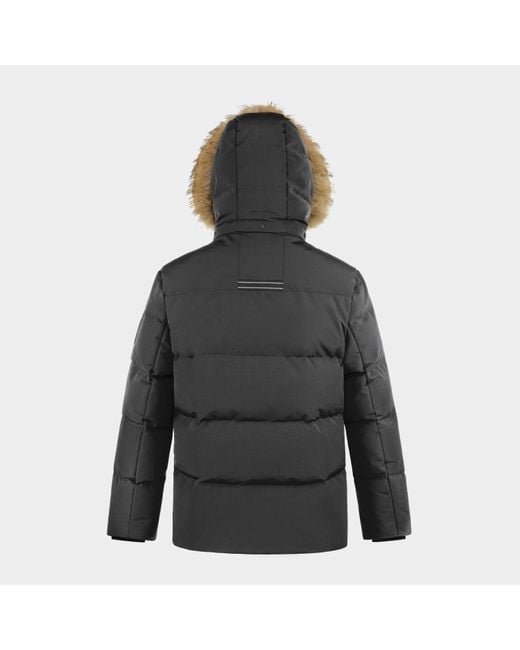ARCTIC ARMY Black Muskox Waterproof Baffle Stitching Detachable Hood Parka for men