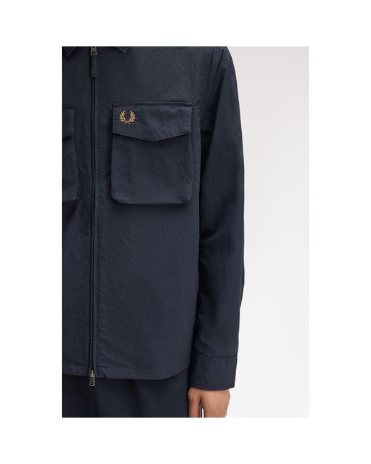 Fred Perry Blue Overshirt for men