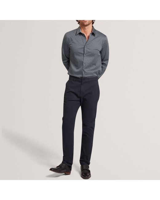Ted Baker Blue Ls Slim Geo Long Sleeve Patterned Shirt for men