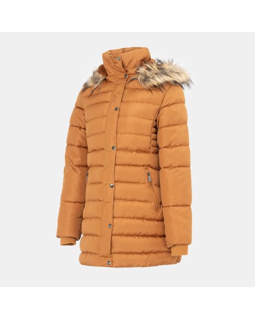 I Saw It First Orange Isif Detachable Hood Sherpa Lined Knee Length Parka