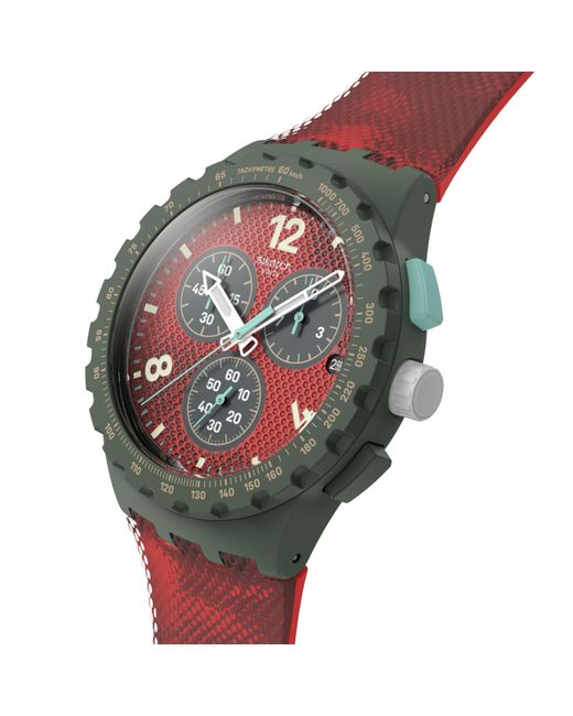 Swatch Red Essentials Quartz Analogue Watch