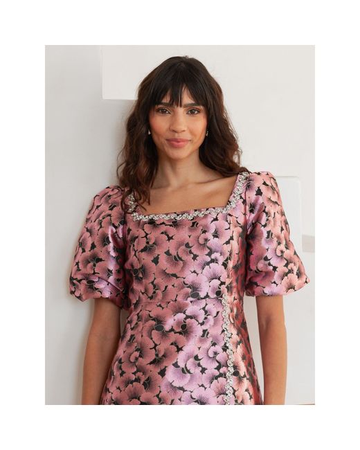 Lovedrobe Pink Jacquard Mini Dress
