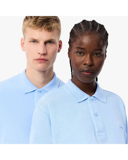 Lacoste Blue Classic Fit L.12.12 Washed Effect Polo Shirt for men