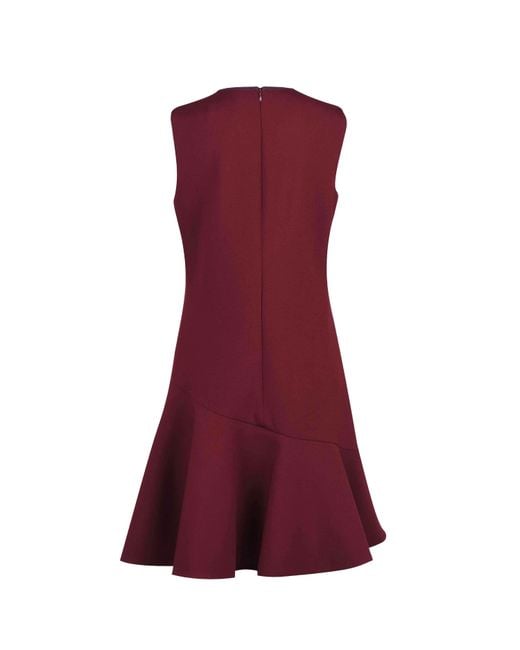 Victoria Beckham Red Relaxed Turtle Neck Dress