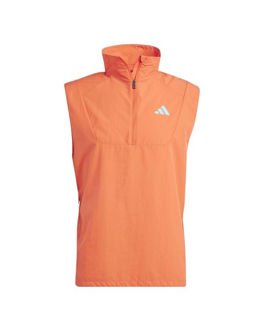 Adidas Orange Adizero Half-Zip Performance Vest for men