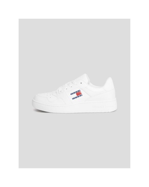 Tommy Hilfiger White Essential Retro Basketball Trainers