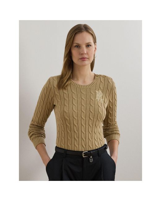 Ralph Lauren White Cable-Knit Jumper